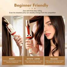 Automatic Hair Curler With 4 Temperature Modes, Adjustable Temperature, Smart Timer And Sensor Auto-Off For Safety - Multicolor - View 1