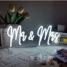 1pc Romantic Multi-Color Wedding Neon Sign, USB Powered LEDNeon Light, Wall Hanging Decor Light, Versatile Decoration Suitable For Wedding Events, Romantic Proposal, Couple Anniversary, Themed Party, Bedroom Decoration, Family Living Room Layout, - Multi-color light - View 7