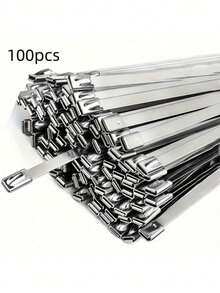 50 Pcs/Pack Heavy Duty Stainless Steel Cable Ties - Rust-Proof, High-Temperature Resistant Metal Zip Ties For Mechanical, Automotive, Exhaust System, And Other Applications. Made Of Stainless Steel. - Multi-color - View 7