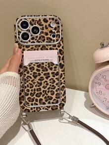Casing Ponsel Motif Leopard dengan Slot Kartu & Tali Pergelangan Tangan, Casing Retro Y2K Lucu untuk Perempuan, Pelindung Anti Guncangan Kompatibel dengan iPhone 18pro/18promax17/17Pro/17ProMax/16/16Pro/16ProMax/15/15Pro/15ProMax/14/14Pro/14ProMax/13PROMAX/13 Series, Penggunaan Sehari-hari, Pesta & Halloween - MultiWarna - View 4