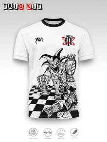 Sao Paulo Brazil Men's And Youth Jersey, Clown Pattern Design Comfortable Top, Suitable For Match, Daily Wear, Gift - White - View 2