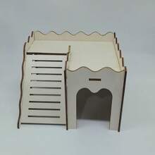 Wooden Pet House, Habitat, Suitable For Play, Exercise, Interaction, Feeding, Hiding And Climbing, Suitable For Guinea Pigs, Rabbits, Hedgehogs And Other Pets, Christmas And New Year Gift - multicolor - View 6