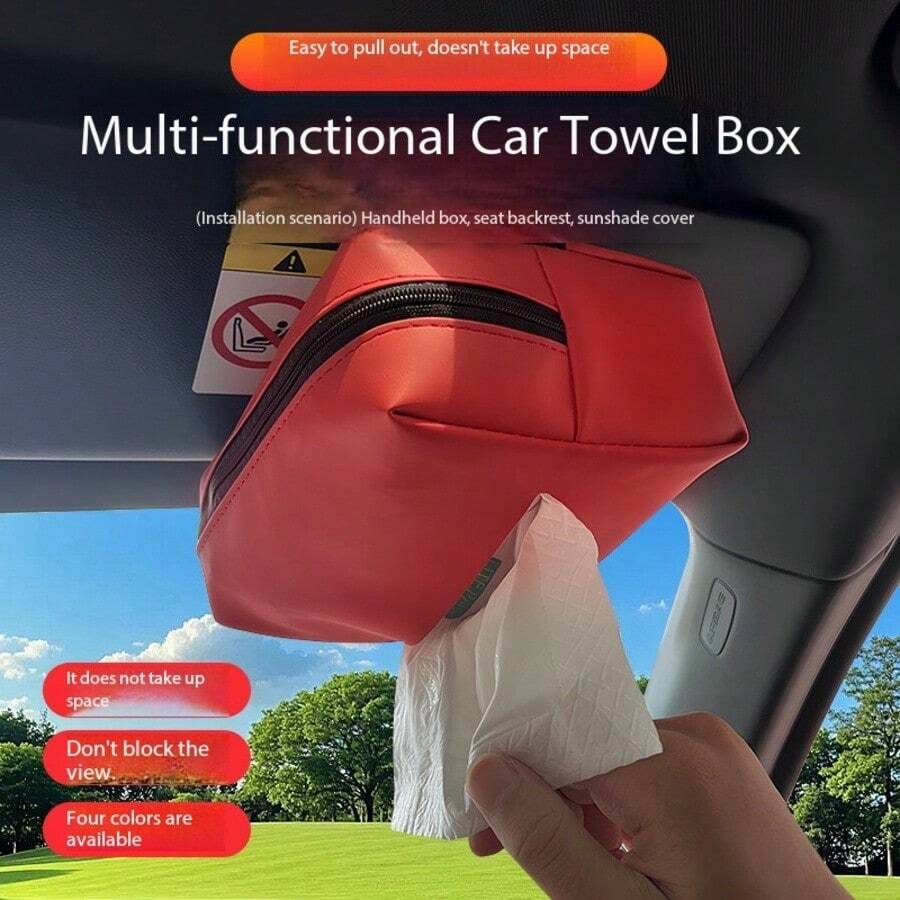Car Tissue Box Holder, Armrest Box Hanging Tissue Dispenser, Universal ...