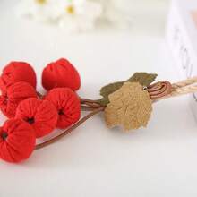 Handmade Fabric Cherry Curtain Tieback Rope, Cute Fruit Shape Window Curtain Holdback, Decorative Curtain Tie For Bedroom, Living Room, Farmhouse Home Window Decoration - Hawthorn Flower Lace-up - View 6