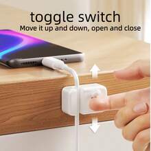 1/3/6/12pcs Self-Adhesive Cable Organizer With Switch, Suitable For Office Desk, Bedside, Wall, Car, Dorm And Office Scenarios, Applicable For Data Cable/Earphone Cable/Charging Cable, Bedside Cable Storage Organizer, Can Keep Desktop Neat And Organized, Essential Item For Back To School Season - View 4