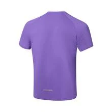 LI-NING Kaos Lengan Pendek Pria Reflektif Cepat Kering Sejuk Atletik Lengan Pendek ATSW153 - Ungu Galaksi - View 2