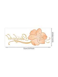 Floral Cursive Quote Temporary Tattoo Stickers, Multi-Color Thin Line Flower & Elegant Script Words, 5 Designs Pack, Waterproof Aesthetic Fake Tattoos For Collarbone Shoulder - Multicolor - View 11