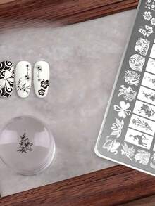 Girl's Heart Nail Art Stamping Plates, Butterfly Fairy Swan Unicorn Patterns, Ethereal And Beautiful Floral Designs, Even Printing, Reusable, Nail Art Essential, Clear Printing, Nail Art Tool Accessories, Nail Art Stamping Templates - Multicolor - View 4