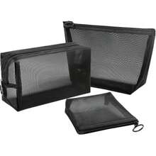 3/1pc Minimalist Makeup Bag - Lightweight, Durable, Zippered Travel Storage Pouch With Adjustable Strap, Multifunctional Portable Mesh Transparent Toiletry Bag, Simple Storage Bag With Zipper - A - View 13