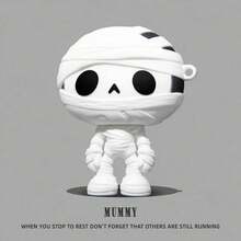 1pc Cute Cartoon Mummy Design Earphone Case Compatible With Apple Airpods5/Airpods5 Earphone Protective Shell Cover Pro3/Pro2 2nd/3rd Generation New Silicone Soft Shell - Multicolor - View 1