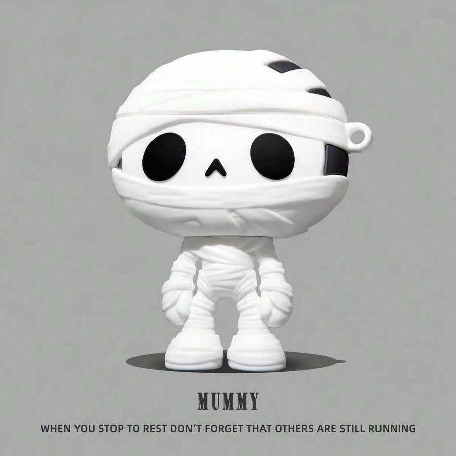1pc Cute Cartoon Mummy Design Earphone Case Compatible With Apple Airpods5/Airpods5 Earphone Protective Shell Cover Pro3/Pro2 2nd/3rd Generation New Silicone Soft Shell - Multicolor - View 1