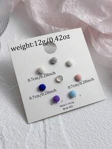 4對多色時尚星球耳釘耳環，適合女性休閒、約會、外出穿著，送給朋友的節日禮物 - 彩色 - 查看 4