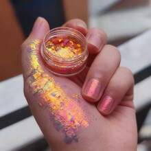 1pc Red Aurora Brocade Opal Powder, Ethereal Gradient Iridescent Dichroic Glitter, Spring/Summer Popular Color Mirror Powder - Multicolor - View 9