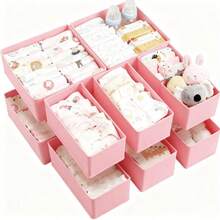 12pcs Baby Clothes Storage Boxes, Vanity Drawer Organizer, Suitable For Baby Clothes, Nursery Vanity Divider Boxes, Can Store Underwear, Socks, Ties, Scarves - Multicolor - View 14