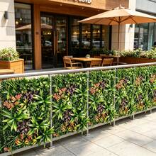 1pc Artificial Plant Wall Fence, Outdoor Sun-Shading Barrier, Patio/Balcony Decor Greenery, Weatherproof Garden Partition Landscaping Tool - Green - View 4