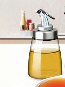 1pc Glass Oil Dispenser & Vinegar Bottle & Sauce Container Water Pouring Outlet, Kitchen Accessories - Clear - View 20