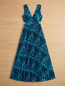 Women Long Dresses - Dark Blue - View 9