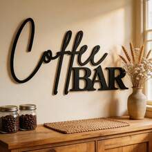 1pc Vintage Coffee Bar Metal Sign - Cursive Style, Rustic Wall Decor With Holes, Perfect For Farmhouse Decor, Ideal Christmas Gift, Coffee Bar Decoration, Vintage Coffee Bar, Cursive Art, Coffee Bar Decor - One Size Fits All - View 5