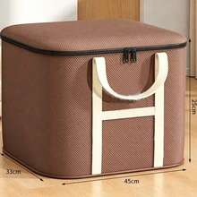 1pc Brown Extra Large Waterproof & Moisture-Proof Fabric Bedding Storage Bag, Dust-Proof Moving Packing Organizer Bag, Home Storage Room & Clothing Neat Storage Bag - Brown - View 9