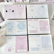 60pcs K-Pop Photo Foldable Card Backs – 3-Inch DIY Packaging Materials Featuring Cute Designs, Heart And Star Patterns; Perfect For Fan Letters, Gifts, And K-Pop Merchandise | Cute Card Designs | Durable Paper - Sets - View 3