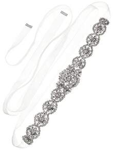 1 buah Sabuk Pengantin Berkilau dengan Rhinestone dan Pita Kristal untuk Gaun Pengantin, Pesta Prom & Aksesori Kostum Halloween - MultiWarna - View 8