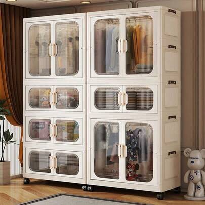 Armario para el hogar y dormitorio sin montaje, nuevo estilo, armario sencillo para adultos, armario plegable para habitación de alquiler, gabinete de almacenamiento para niños