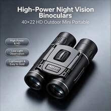 40X22 High Power HD Binoculars, Portable Compact Binocular Telescope With Phone Photography Adapter, Low Light Night Vision For Outdoor Hiking Bird Watching Travel - A - View 1