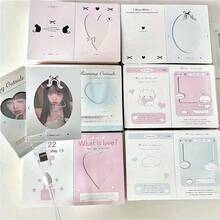 60pcs K-Pop Photo Foldable Card Backs – 3-Inch DIY Packaging Materials Featuring Cute Designs, Heart And Star Patterns; Perfect For Fan Letters, Gifts, And K-Pop Merchandise | Cute Card Designs | Durable Paper - Sets - View 6