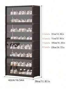 1pc Multi-Layer Storage Rack, Suitable For Shoes, Toys, Books And Clothes, Shoe Rack With Lid, Transparent Flip-Top Shoe Cabinet, Suitable For Hallway, Living Room, Bedroom, Kitchen, Holiday Gift - Multicolor - View 4