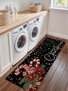 1 buah Keset Selamat Datang Motif Permen Tongkat Natal Anti Selip Timbul 3D, Dekorasi Teras Depan Warna Hitam, Cocok untuk Pintu Masuk, Ruang Belajar, Samping Tempat Tidur, Keset Lantai, Luar Ruangan, Mudah Dibersihkan, Anti Selip, Cepat Kering, Sepanjang Musim, Dapat Dicuci - A - View 9