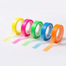 5 Colors Transparent Fluorescent Marking Tape, Writable Highlight Stickers For Student Reading Notes, Classification Index Tabs, Office And Study Stationery - Sets - View 6
