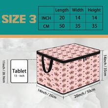 1pc 2DFat Thickened Foldable Zipper Storage Box, Light Pink Rhombus Floral Print Design, Can Store Clothes, Bedding, Nail Tools, Holiday Items, Fits Under Bed, Suitable For Book Organization, Car Trunk Storage, Cosmetics, Hair Styling Tools, Office, Home Organization, Blankets, Daily Items Large Capacity Storage, Wardrobe Placement And Moving Packing, Zipper Closure Secure Reinforced Handle Durable - Multi-color - View 12
