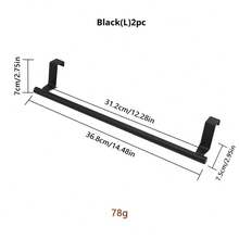 Black Iron Single Bar Towel Rack, Cabinet Door Back Hanging Rack, Cabinet Door Dishcloth Storage Rack, No Drill Towel Bar, Bathroom Towel Storage Rack, Kitchen And Bathroom Space-Saving Towel Bar, Kitchen Gadgets, Kitchen Accessories - Black - View 15