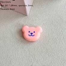 Solid Color Dripping Oil Smiling Face Acrylic Bear Head Pendant DIY Handmade Keychain Bag Hanging Accessories Gift Matching - Multicolor - View 25