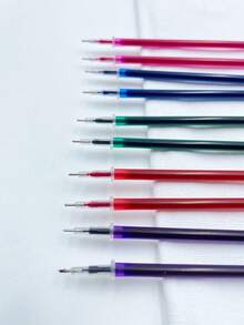 10pcs Water-Soluble Pen Refills, Washable Fabric Marking Pen Refills, Includes Red, Blue, Green, Purple, Rose Red 5 Colors To Choose From, Suitable For Different Fabric Background Colors, Applicable For Cross Stitch Tracing, Embroidery Positioning, Patchwork Marking And Other Various Crafting Scenarios - Erasable Pen Refills - View 2