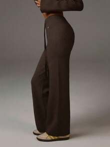 Casual Sweatpants With Drawstring, Suitable For Everyday Wear - Coffee Brown - View 1