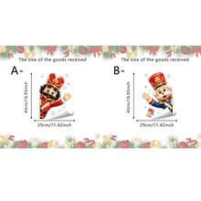 1/2pcs Cute Cartoon Nutcracker Soldier Christmas Window Sticker, Double-Sided Visible PVC Static Adhesion Glass Decal, Suitable For Store Window And Home Holiday Decoration - Multicolor - View 9
