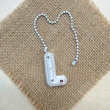 You Can Make Your Own White Diamond Letter Car Rearview Mirror Hanger. It Features A Silver Bead Chain Design, With An Elegant Shiny Cream Texture. It Can Be Easily Hung On The Car's Rearview Mirror And Is A Charming Interior Decoration For Your Car. - Letter Pendant - View 40
