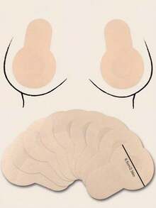 (40/20/10pcs) Bantalan Pengangkat Payudara Tak Terlihat untuk Payudara Besar & Ukuran Plus, Penutup Puting Seksi Anti-Silau, Penutup Lembut, Puting Tidak Terlihat Tembus Pandang - Krem - View 1