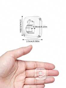 10/20/30pcs Mini Light Hooks With Adhesive Strips Indoor String Light Clips | Transparent Small Non-Damaging Plastic Wall Hooks For Hanging Decor - Fairy Mini Christmas Light Line Hooks Clips For Decoration - View 5