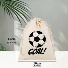12pcs/Set Football GOAL! Printed Drawstring Storage Bags, Reusable Canvas Gift Bags, Suitable For Football Party Favors, Game Day, Birthday And Graduation Celebration Sports Themed Bags, Perfect For Gifts And Small Accessories - A - View 11