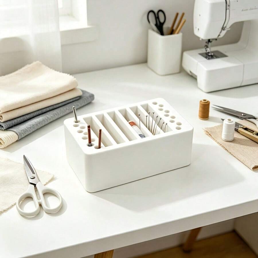 Multifunctional Household Sewing Needle Box, Home Sewing Accessories Storage Box, Needle Box Organizer, Can Hold Up To 40mm Wide, Single Slot Design Needle Box, Neat Storage To Prevent Loss - Sewing Machine Needle Box - View 1