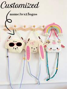 Custom Cute Cartoon Animal Shape Crossbody Bag,Sheep Rabbit Penguin Dog Novelty Nylon Messenger Bag,Adjustable Colorful Strap Shoulder Purse For Girls - Multicolor - View 1
