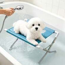 1pc Foldable Pet Grooming Stand (60*40*33cm), Portable Elevated Pet Bathing Rack With Breathable Mesh Tabletop, Suitable For Dog And Cat Bathing, Drying, And Grooming, For Large, Medium, And Small Dogs And Cats, Stable Fixed Pet Bathing Accessory - 60*40*33cm - View 3