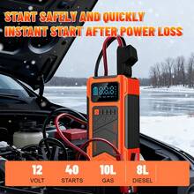 Portable Car Jump Starter, 180PSI Digital Display Tire Inflator, Compatible With Gasoline Engines And Various Engines, LED Flashlight Car Accessories Set, Portable Car Emergency Tool, Includes Various Adapters, A Multi-Functional Product Combining Car Jump Starter And Tire Inflator - Portable Multi-functional Integrated Pump - View 6