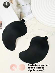 1 Pair Mango Color Push-Up Self-Adhesive Bra, With Invisible Straps And Front Clasp Design, Provides Good Support, Comfortable And Reusable, Suitable For Tank Tops, Swimsuits, Bikinis And Deep V-Neck Outfits - Multicolor - View 9