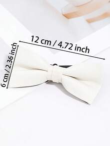 1Pc Men Off White Textured Matte Classic Formal Pre-Tied Bow Tie For Wedding Party Business Tuxedo - Multicolor - View 5