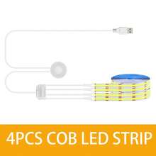 Hand Wave Activated COB LED Cabinet Lights, USB Powered, One Sensor Controls Multiple Light Strips, 2 Color Temperatures Flexible Cuttable LED Strips For Display Showcase, Wardrobe - White - View 14