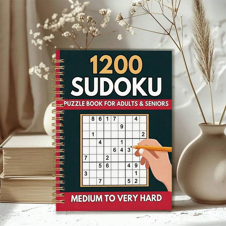 1 buah Buku Catatan Permainan Sudoku A5, Teka-teki Sederhana, Edukasi Santai, Cocok untuk Relaksasi Harian, Hiburan Liburan dan Waktu Luang Saat Bepergian, Hadiah yang Bagus (Pulpen Tidak Termasuk) - Sepotong Tunggal - View 1