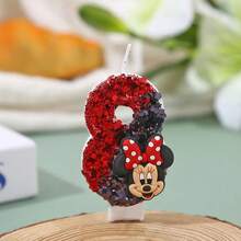 1pc Shiny Cartoon Style Theme Birthday Cake Number Candle 0-9, Blue And White, Cartoon Style Combination Celebration Handmade Independent Decoration Creative, Suitable For Birthday Party, Holiday Party Decoration, Wedding Arrangement, Unisex - Multicolor - View 10